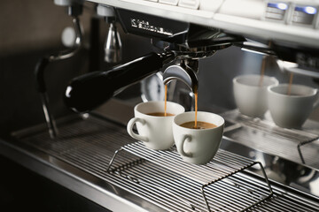 espresso coffee machine, making coffee