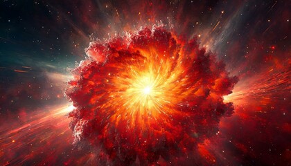 explosion in space, galaxy background 