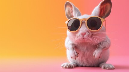 Funny koala wearing sunglasses in studio with a colorful and bright background, portrait pet glasses entertainment background party music raccoon young fun animal, background stage glasses funny animl