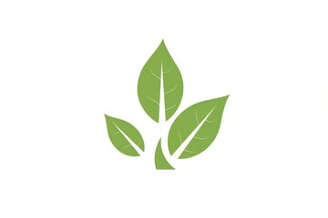Fototapeta premium Simple and elegant minimalist leaf icon with clean aesthetic and eco-friendly design, perfect for nature-inspired branding elements and environmental iconography