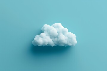 Simplistic white cloud icon with a 3d effect against a solid blue backdrop, evoking simplicity and modern design