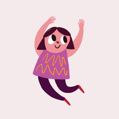 Happy people characther or Body positive movement with smiling women and have fun