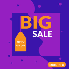 45 percent discound big sale banner design