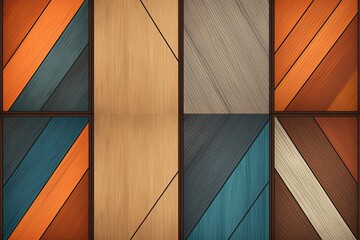 Retro Grainy Wood Grain: Mid-Century Modern Geometry Background Designs