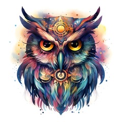 Cosmic Owl: An owl with cosmic elements, symbolizing wisdom and mystery