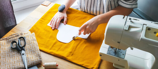 Sewing. Recycling Made by hand from home. sewing machine project quarantine, lockdown. home...