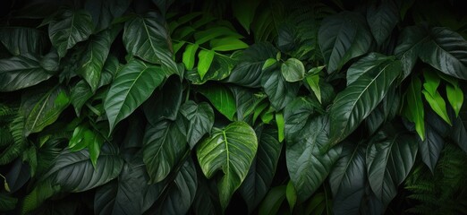Vibrant backdrop of lush green tropical foliage.