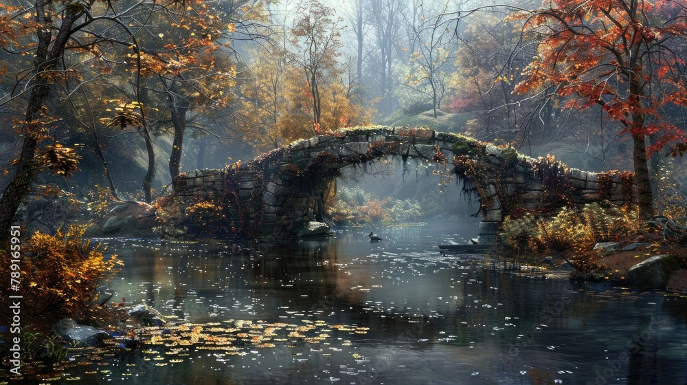 Canvas Prints A bridge is a man made structure that spans across a gap