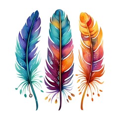 Boho Feathers: Artistic renderings of bohemian-style feathers