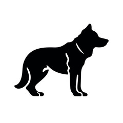 black dog snack outline clipart, simple land at icon, black and white, white background сreated with Generative Ai
