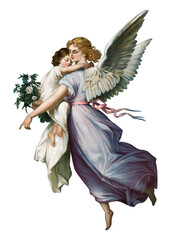 PNG Angel of Peace, vintage angel illustration by B. T. Babbitt, transparent background