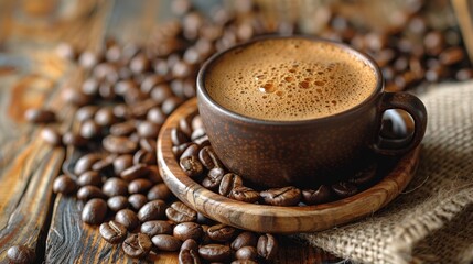 Coffee is a beverage prepared from roasted coffee beans. - 789173735