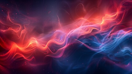 Flowing Red and Blue Light Smoke Abstract