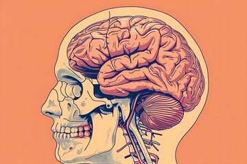 Vector illustration for a anatomy brain in separate color .