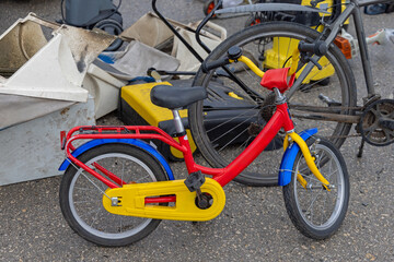 Colourful Bicycle for Small Children at Flea Market