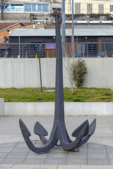 Old Iron Ship Anchor Monument at City Park