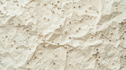 Cream Paper Background with Silver Beads Detail