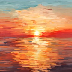Abstract Sunset: A blend of warm hues capturing the essence of a serene sunset