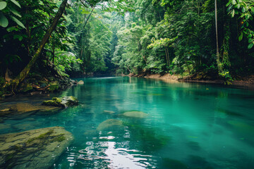 Obraz premium A river in a tropical jungle