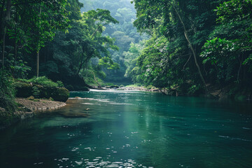 A river in a tropical jungle