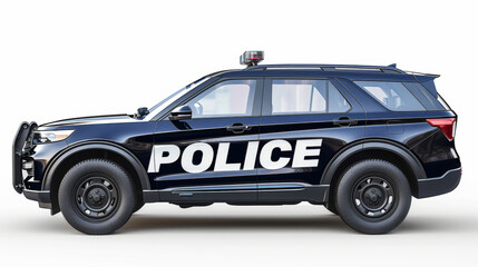 Police car isolated on white background