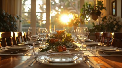 Table With Flowers and Candles