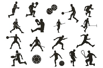Sport icon. A series of black & white icon for sport, vector, illustration .