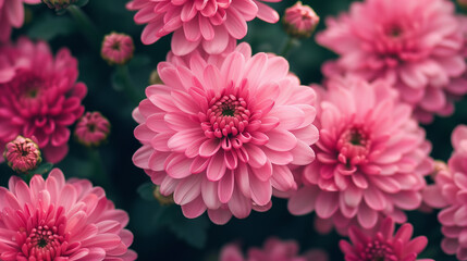 Beautiful pink chrysanthemum flower in the garden.