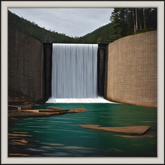 power plant dam, ai-generatet