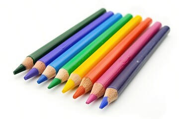 Fototapeta premium coloured pencils on plain background