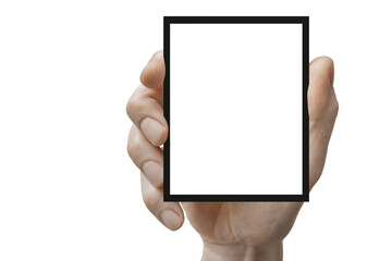 polaroid card blank in a hand on the png backgrounds