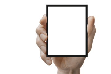 polaroid card blank in a hand on the png backgrounds