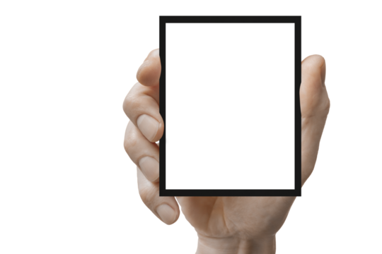 polaroid card blank in a hand on the png backgrounds