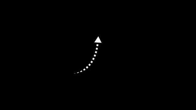 Dotted arrows animation on transparent background, Set of animated dotted arrows on alpha channel, Dotted arrow animation, Dotted animated arrow