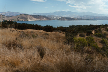 View of Lake Cachuma, California, from a panoramic vista point