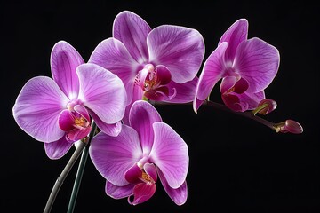 Fototapeta na wymiar Purple big orchid flower on a stem .