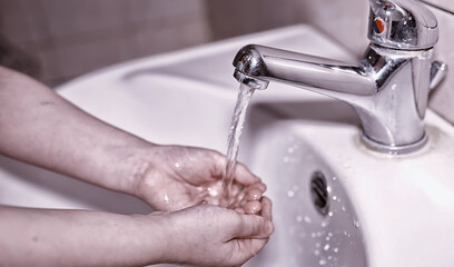 Hygiene rules. Hand washing before meals. Antibacterial treatment of hands with soap. A way to...