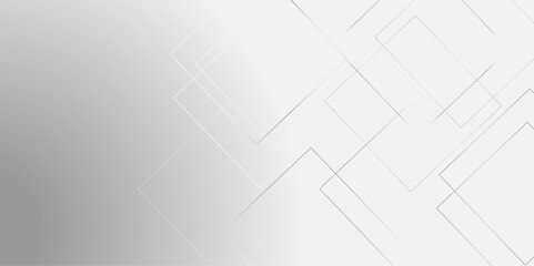 White color technology concept geometric line vector background. Abstract white and gray background design white transparent material in triangle and squares shapes. 