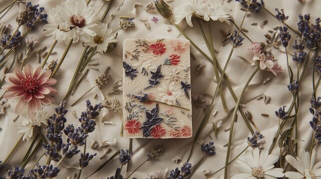 Elevate your gifting game with this exquisite handmade soap encased in beautifully pressed floral paper adorned with fragrant lavender Perfect for both corporate and personal gifting this t