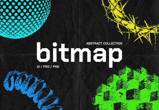 Abstract Dithering Bitmap Shapes