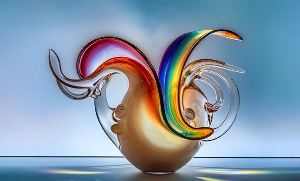 Vivid Glass Vase Bursting Contemporary Artwork