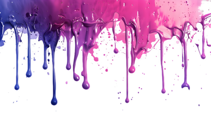 Purple paint splashes isolated on transparent background, PNG, Ai