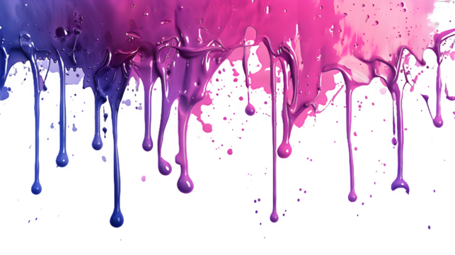 Purple paint splashes isolated on transparent background, PNG, Ai