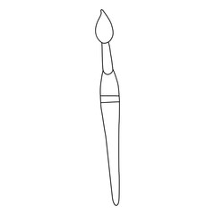 Paint brush vector illustration in line stroke design