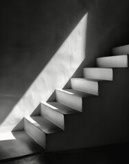 A Black and White Photo of a Staircase