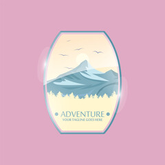 Mountain logo vector graphic of illustration template