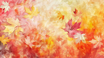 Autumn Maple watercolor background, Paper texture, Design decoration - obrazy, fototapety, plakaty