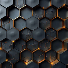 Abstract luxury black-grey gradient backgrounds with golden metallic AI-generated Image