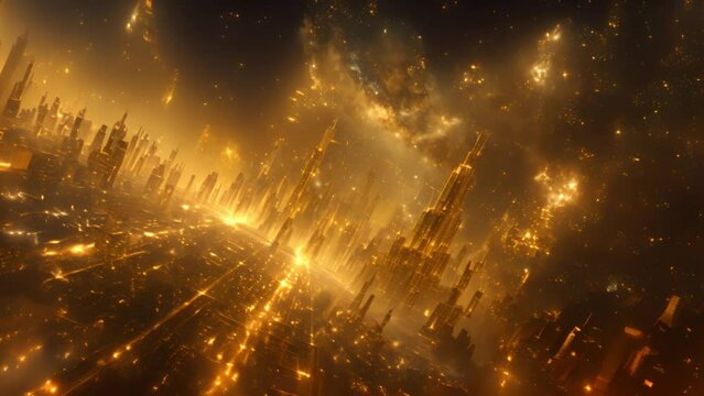 金色の都市風景,Generative AI 