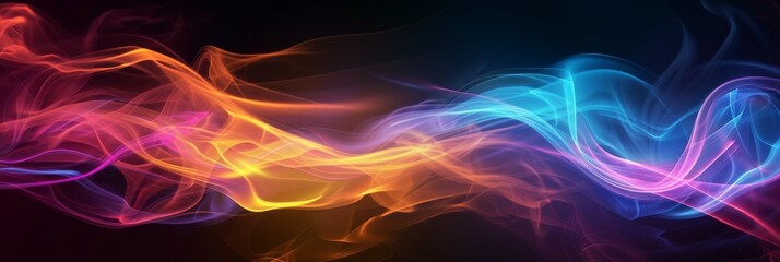 Colorful vibrant energy waves image banner - colourful abstract smoke bright high tech abstract background